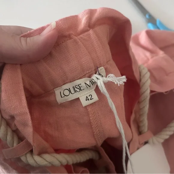 Louise Misha Arlie Pants Sienna Pink 100% Linen Rope Waist Sz 42 | US 8 NWT - Picture 5 of 9